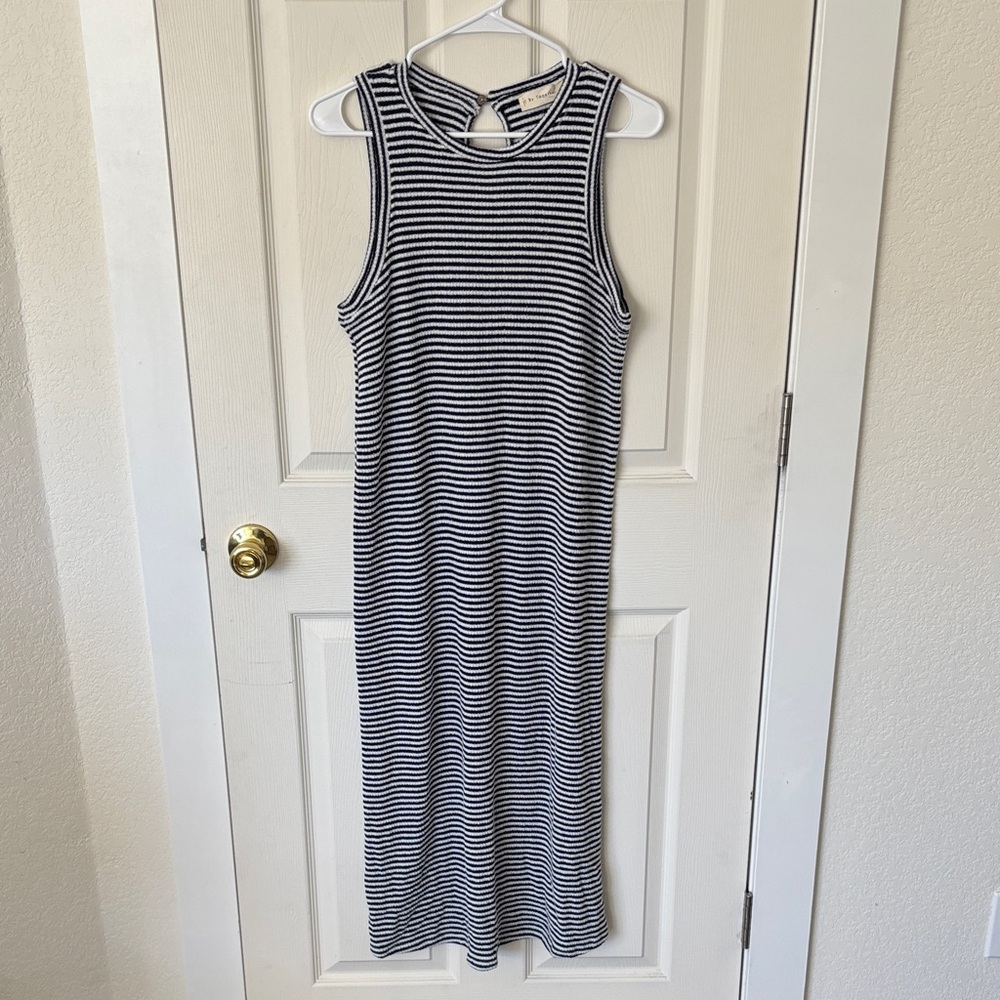 NWT Black and White Striped Maxi Dress (Size S)